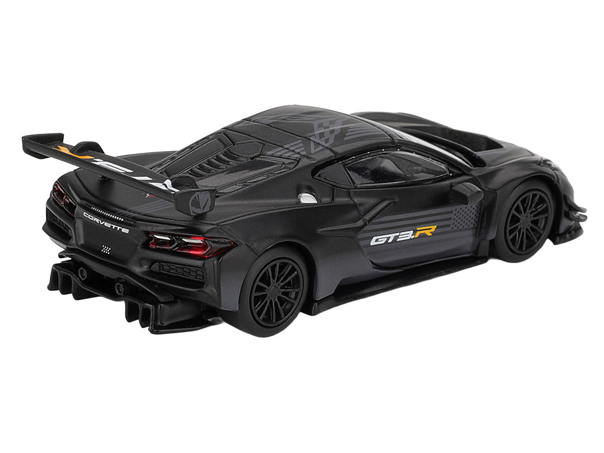 Chevrolet Corvette Z06 GT3.R "Road America Test Car" Black with Graphics Limited Edition 1/64 Diecast Model Car by Mini GT-1