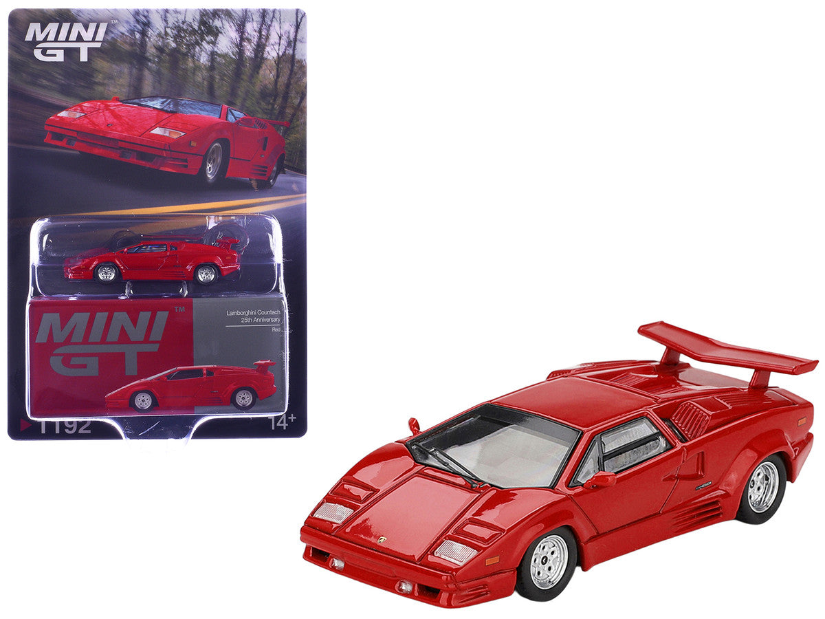 Lamborghini Countach "25th Anniversary" Red Limited Edition 1/64 Diecast Model Car by Mini GT Mini GT