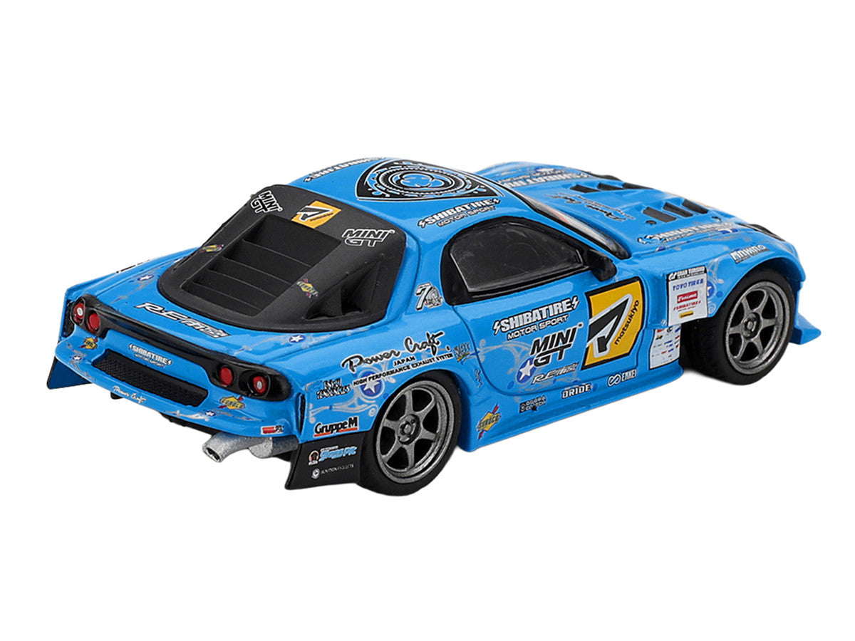 Mazda RX-7 RE-Amemiya RHD (Right Hand Drive) Blue with Graphics "D1GP" (2025) Limited Edition 1/64 Diecast Model Car by Mini GT Mini GT