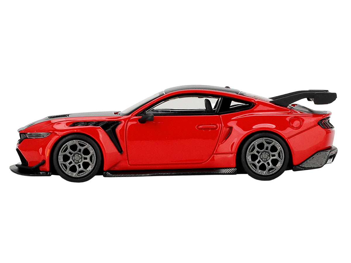 Ford Mustang GTD Race Red with Carbon Hood and Top Limited Edition 1/64 Die Cast Model Car by Mini GT Mini GT