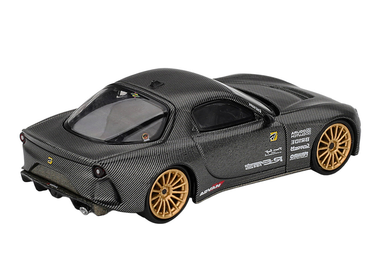 Mazda RX-7 RE-Amemiya "Matsukiyo KOKU 3 Rotor NA-7" Carbon Fiber "Tokyo Auto Salon 2025 Best Tuned Car Award" Limited Edition 1/64 Diecast Model Car by Mini GT Mini GT