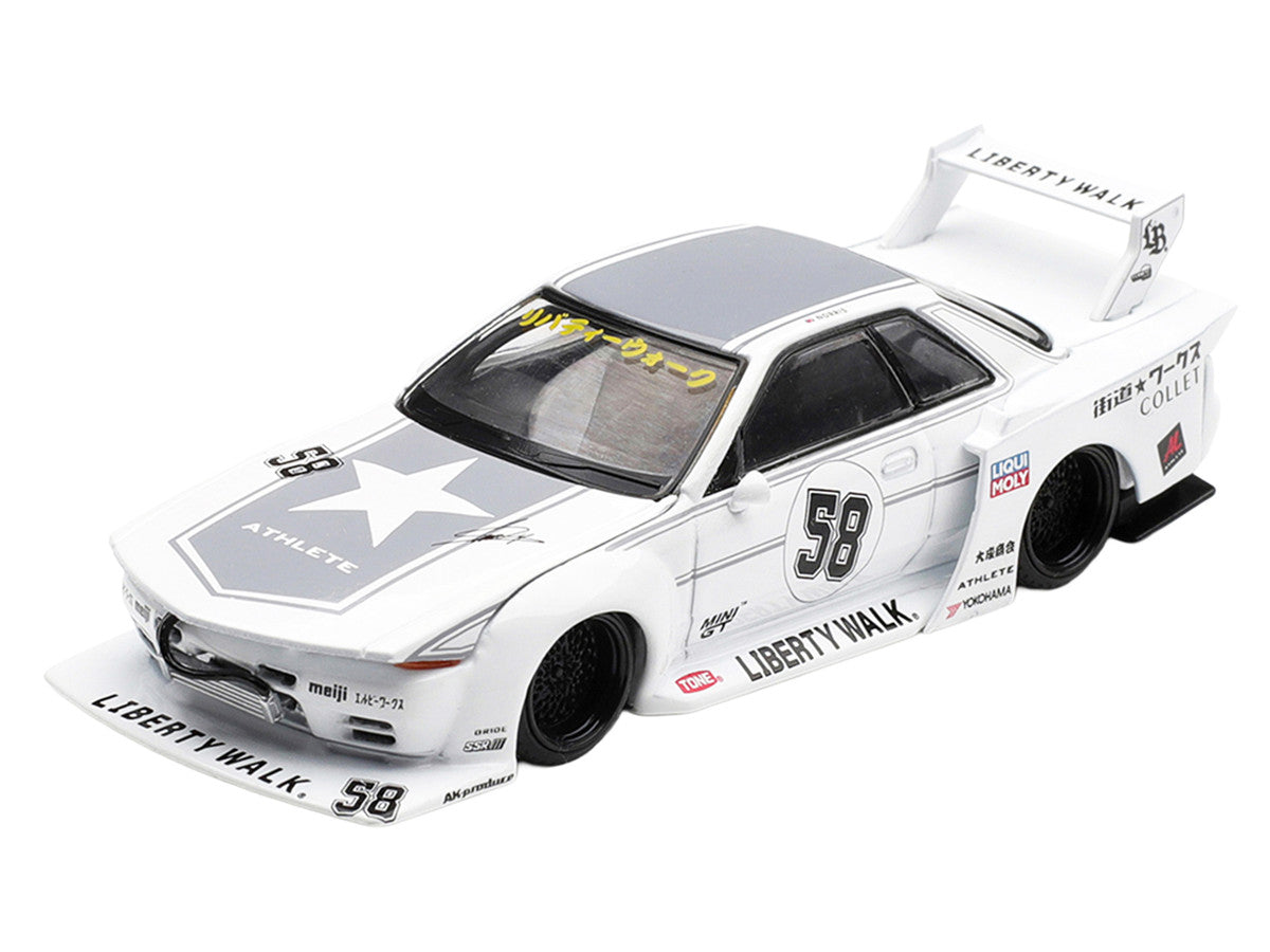 Nissan Skyline GT-R (R32) RHD (Right Hand Drive) #58 "Kaido Works" White with Gray Graphics "Tokyo Auto Salon 2025" Limited Edition 1/64 Diecast Model Car by Mini GT Mini GT