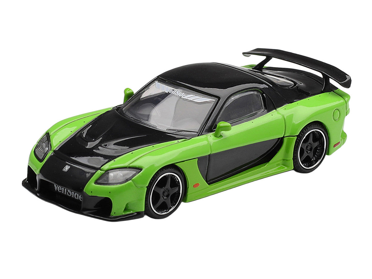 Mazda RX-7 VeilSide Fortune7 Green and Black Limited Edition 1/64 Diecast Model Car by Mini GT Mini GT