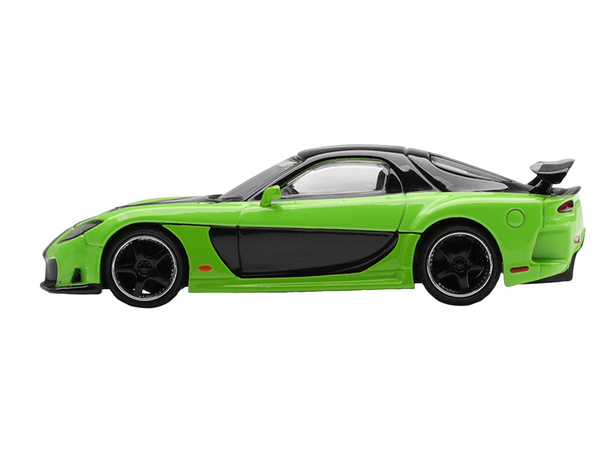 Mazda RX-7 VeilSide Fortune7 Green and Black Limited Edition 1/64 Diecast Model Car by Mini GT Mini GT
