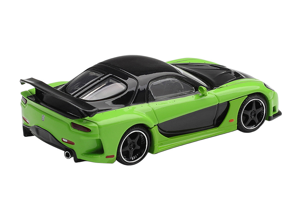 Mazda RX-7 VeilSide Fortune7 Green and Black Limited Edition 1/64 Diecast Model Car by Mini GT Mini GT