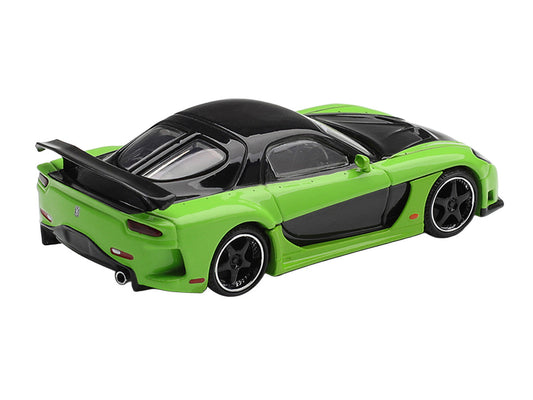Mazda RX-7 VeilSide Fortune7 Green and Black Limited Edition 1/64 Diecast Model Car by Mini GT Mini GT