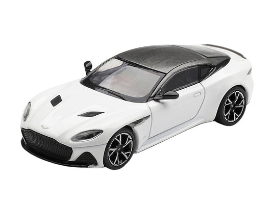 Aston Martin DBS RHD (Right Hand Drive) Stratus White with Carbon Top Limited Edition 1/64 Diecast Model Car by Mini GT Mini GT