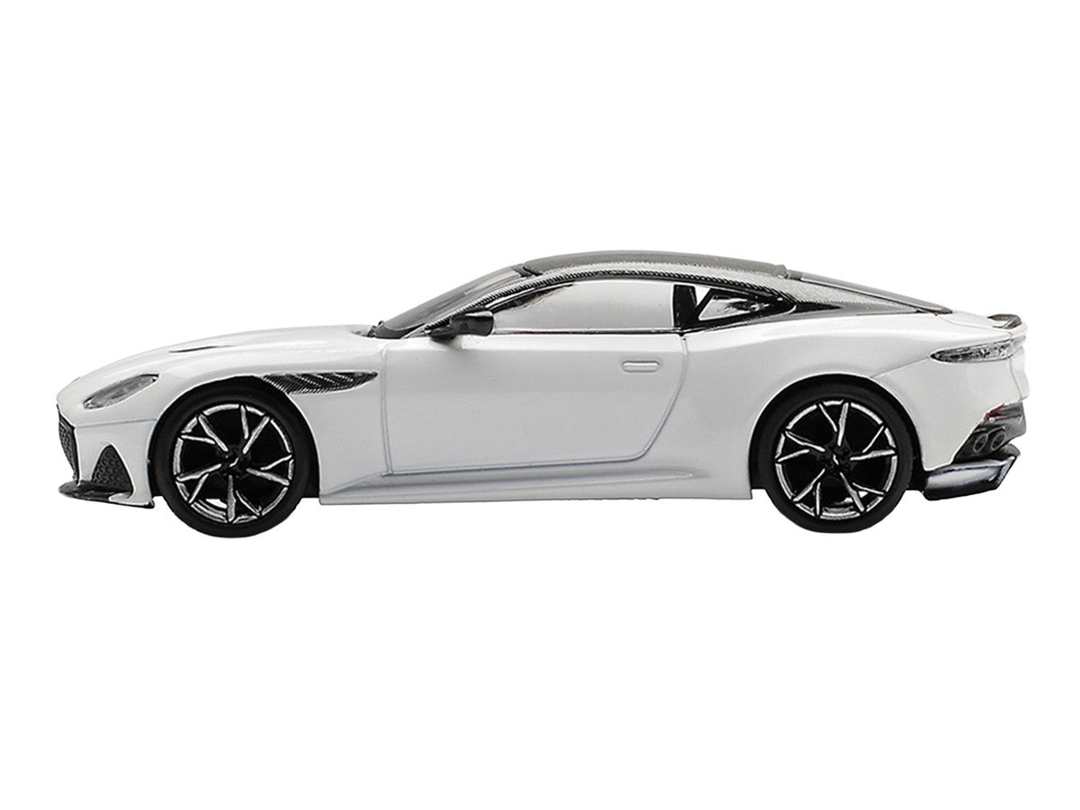 Aston Martin DBS RHD (Right Hand Drive) Stratus White with Carbon Top Limited Edition 1/64 Diecast Model Car by Mini GT Mini GT