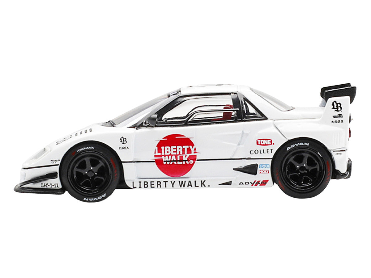 Mazda AZ-1 Liberty Walk LB40 RHD (Right Hand Drive) #58 "LB-Hinomaru" White with Graphics and Red Interior Limited Edition 1/64 Diecast Model Car by Mini GT Mini GT