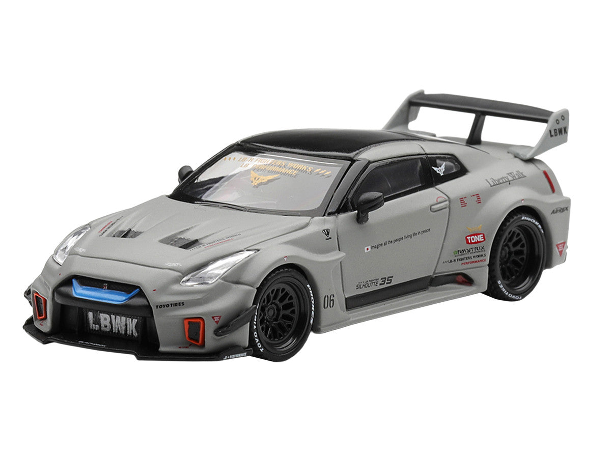 Nissan 35GT-RR Ver.1 "LB-Silhouette Works GT" Matt Gray with Black Top Limited Edition 1/64 Diecast Model Car by Mini GT Mini GT