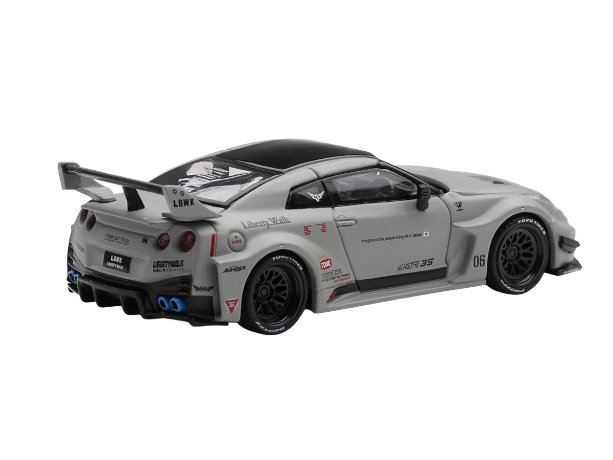 Nissan 35GT-RR Ver.1 "LB-Silhouette Works GT" Matt Gray with Black Top Limited Edition 1/64 Diecast Model Car by Mini GT Mini GT