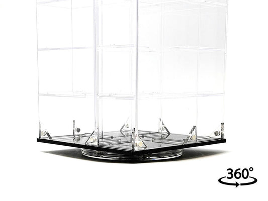Acrylitower Showcase 24 Car Display Desktop Spinner with Cover Clear "Mijo Exclusives" for 1/64 Scale Models-1