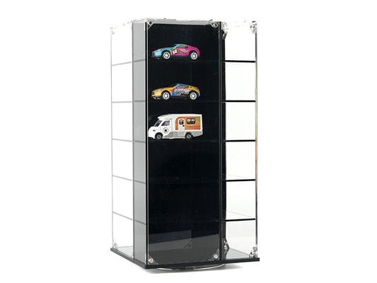 Acrylitower Showcase 24 Car Display Desktop Spinner with Cover "Mijo Exclusives" for 1/64 Scale Models-1