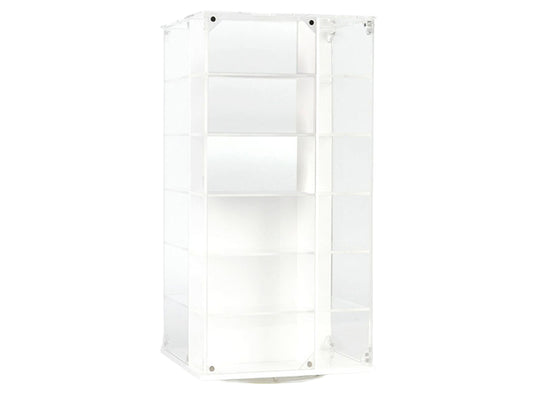 Acrylitower Showcase 24 Car Display Desktop Spinner with Cover White "Mijo Exclusives" for 1/64 Scale Models-1