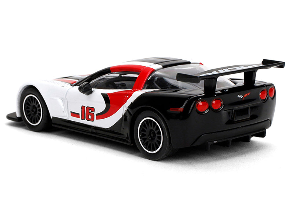 2005 Chevrolet Corvette C6R #16 White with Black and Red Graphics "Collection" Series 1/64 Diecast Model Car by Majorette-2