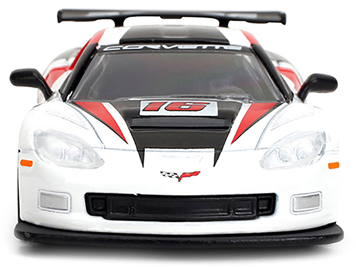 2005 Chevrolet Corvette C6R #16 White with Black and Red Graphics "Collection" Series 1/64 Diecast Model Car by Majorette-1