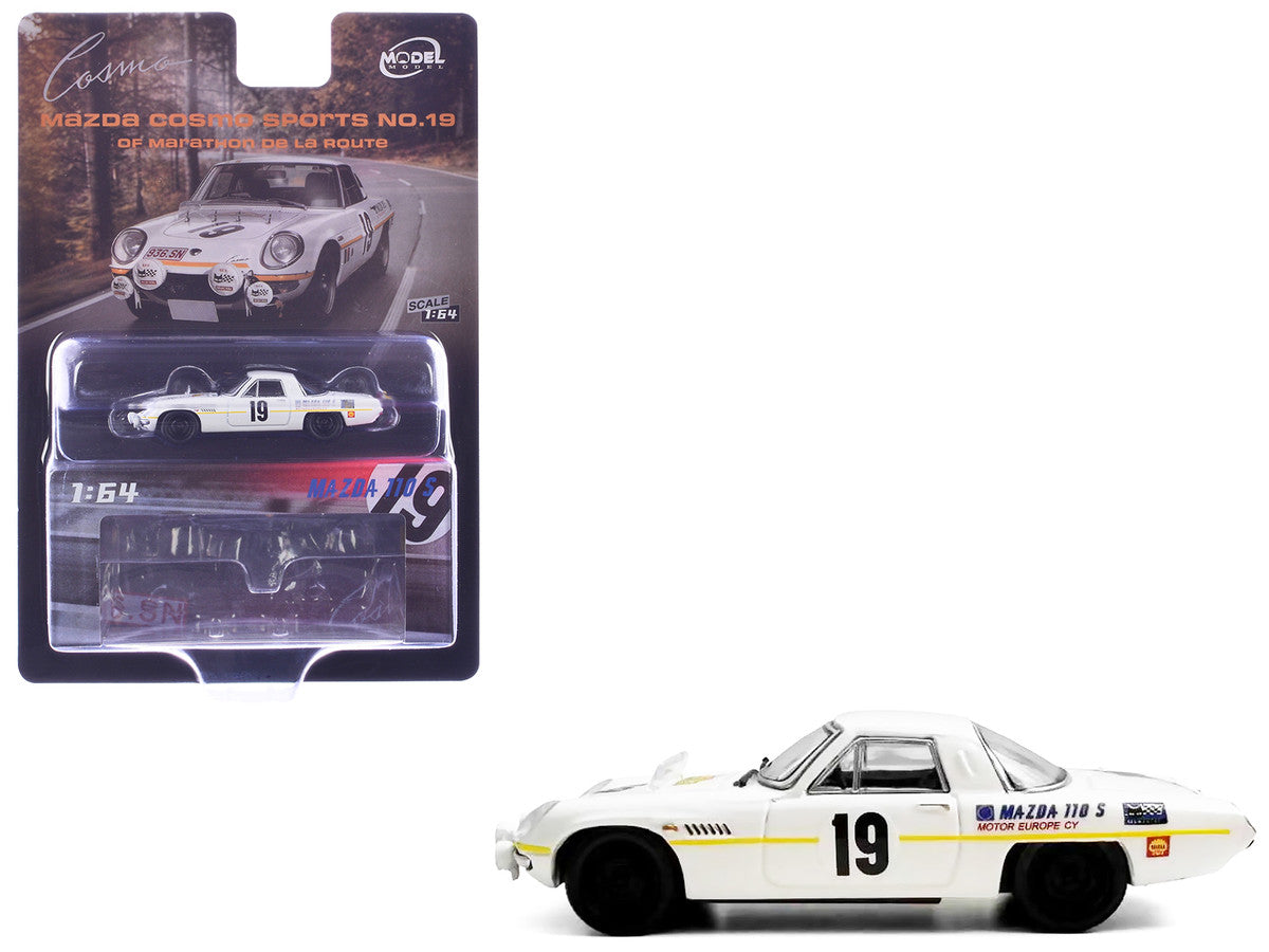 Mazda 110 S Cosmo Sports RHD (Right Hand Drive) #19 "Marathon de la Route" (1968) 1/64 Diecast Model Car by Model Model Model Model