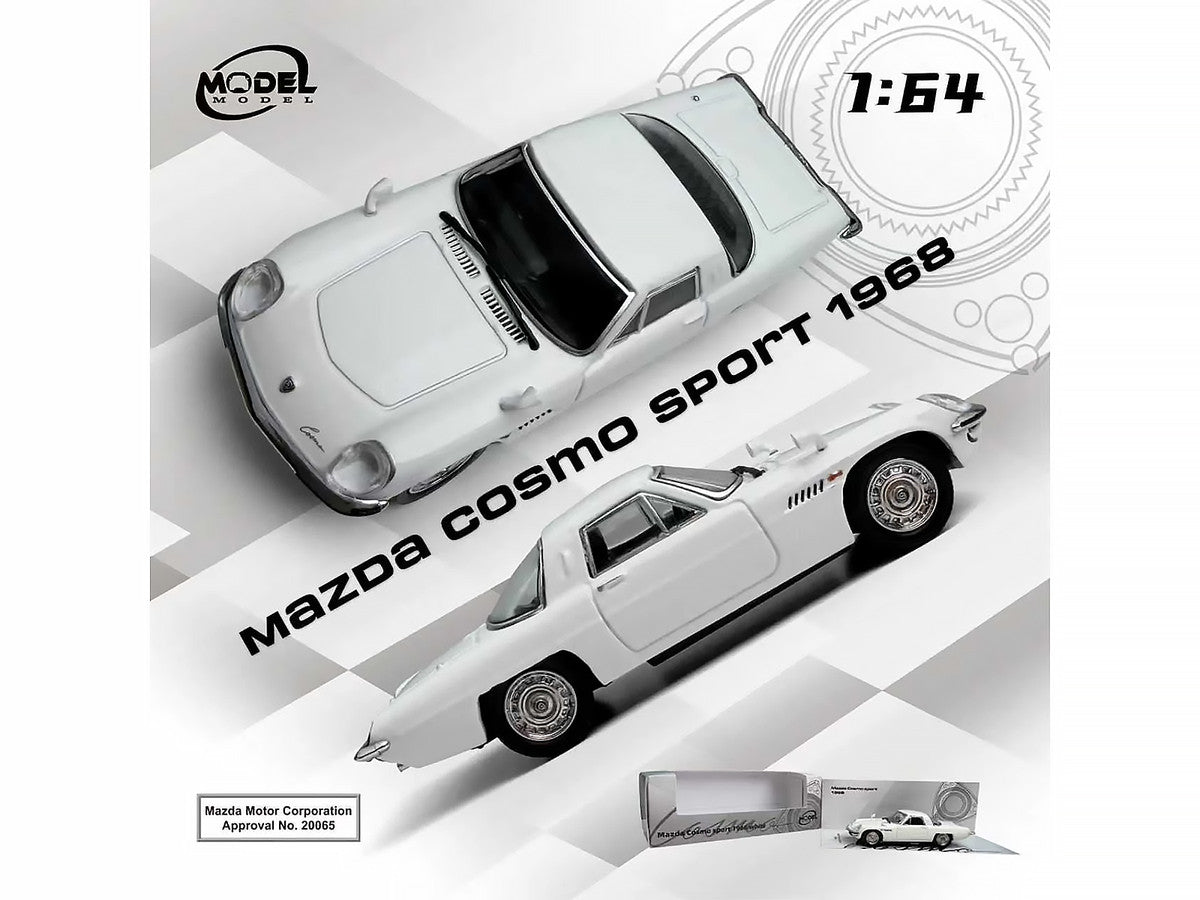1968 Mazda 110 S Cosmo Sport RHD (Right Hand Drive) White 1/64 Diecast Model Car by Model Model Model Model