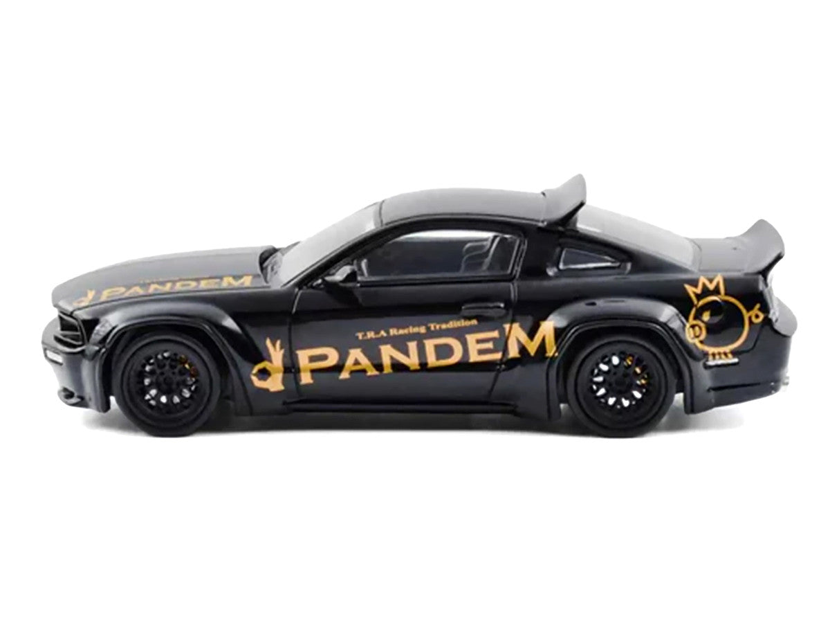 Pandem Mustang Black with Gold Graphics 1/64 Diecast Model Car by Model Model Model Model