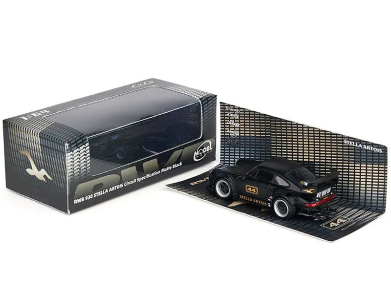 RWB 930 Circuit Specification #44 "Stella Artois" Matt Black 1/64 Diecast Model Car by Model Model-0