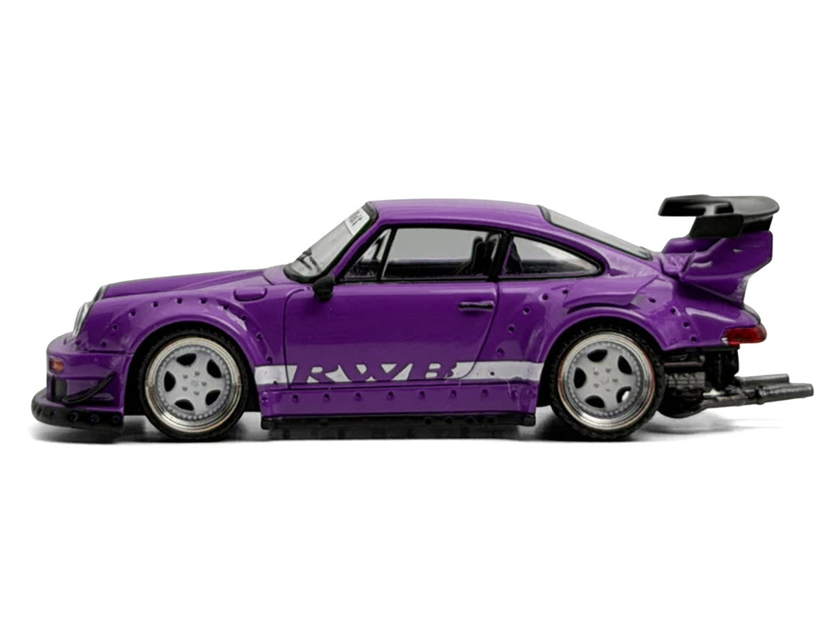 RWB 930 Purple with White Stripes 1/64 Diecast Model Car by Model Model Model Model