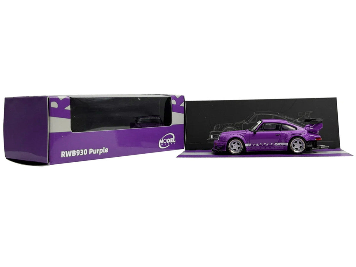 RWB 930 Purple with White Stripes 1/64 Diecast Model Car by Model Model Model Model