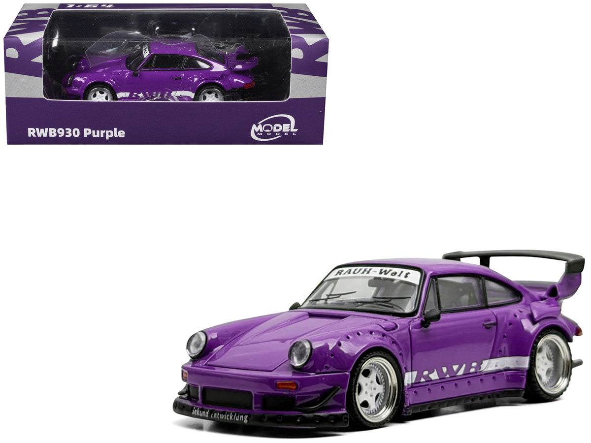 RWB 930 Purple with White Stripes 1/64 Diecast Model Car by Model Model Model Model