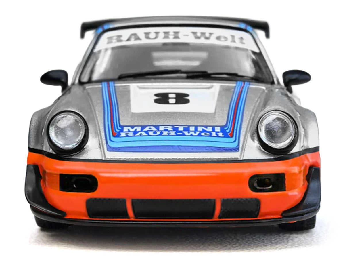 RWB 964 #8 "Ichiban Boshi - Martini Racing" Silver Metallic with Stripes 1/64 Diecast Model Car by Model Model Model Model