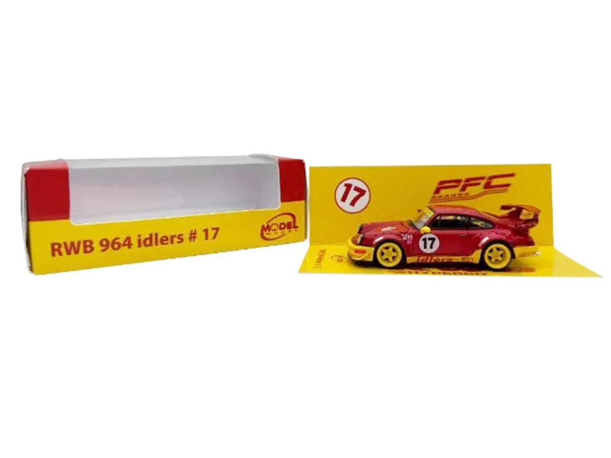 RWB 964 #17 "Idlers Club" Red with Yellow Accents 1/64 Diecast Model Car by Model Model Model Model