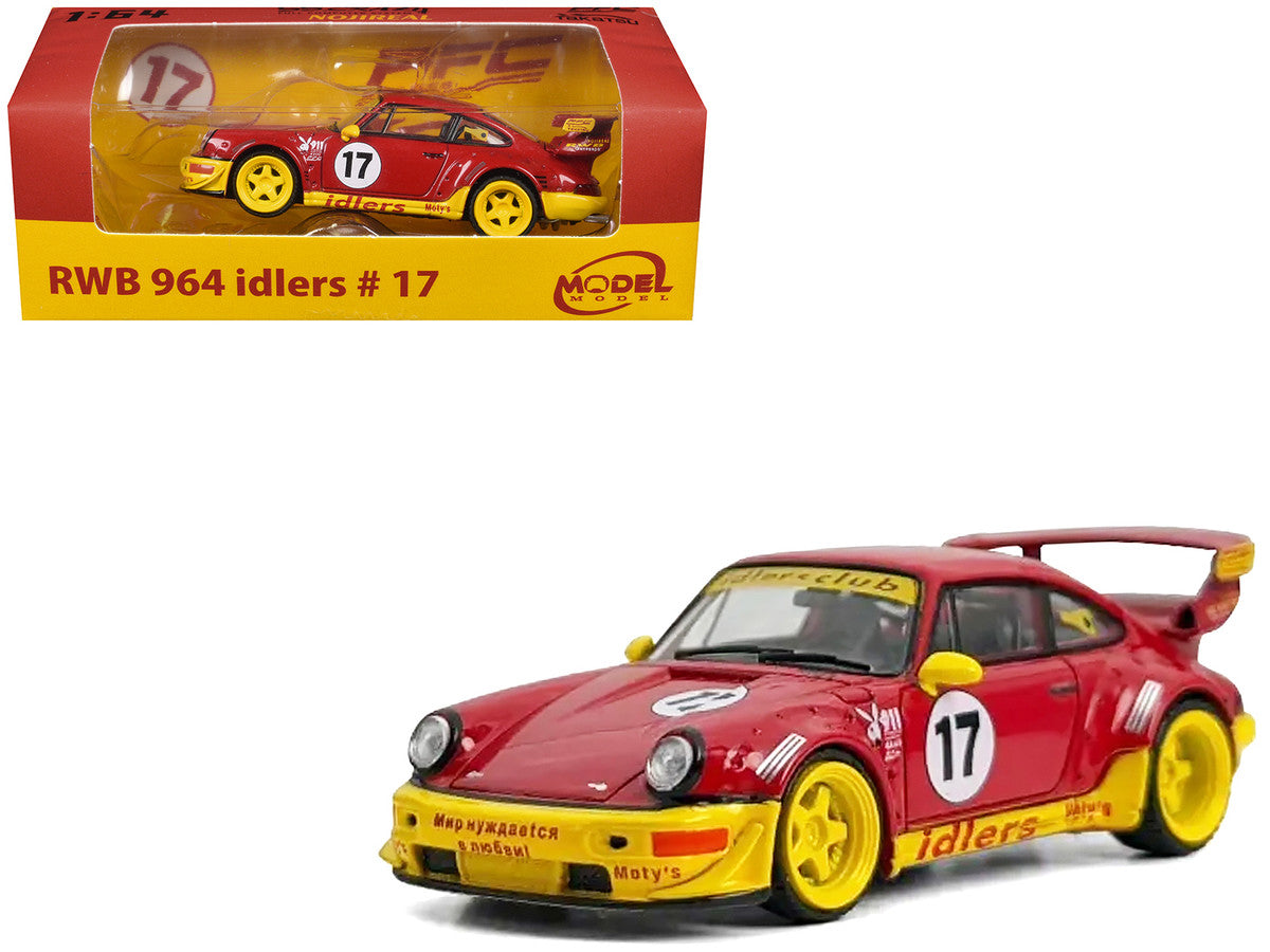 RWB 964 #17 "Idlers Club" Red with Yellow Accents 1/64 Diecast Model Car by Model Model Model Model