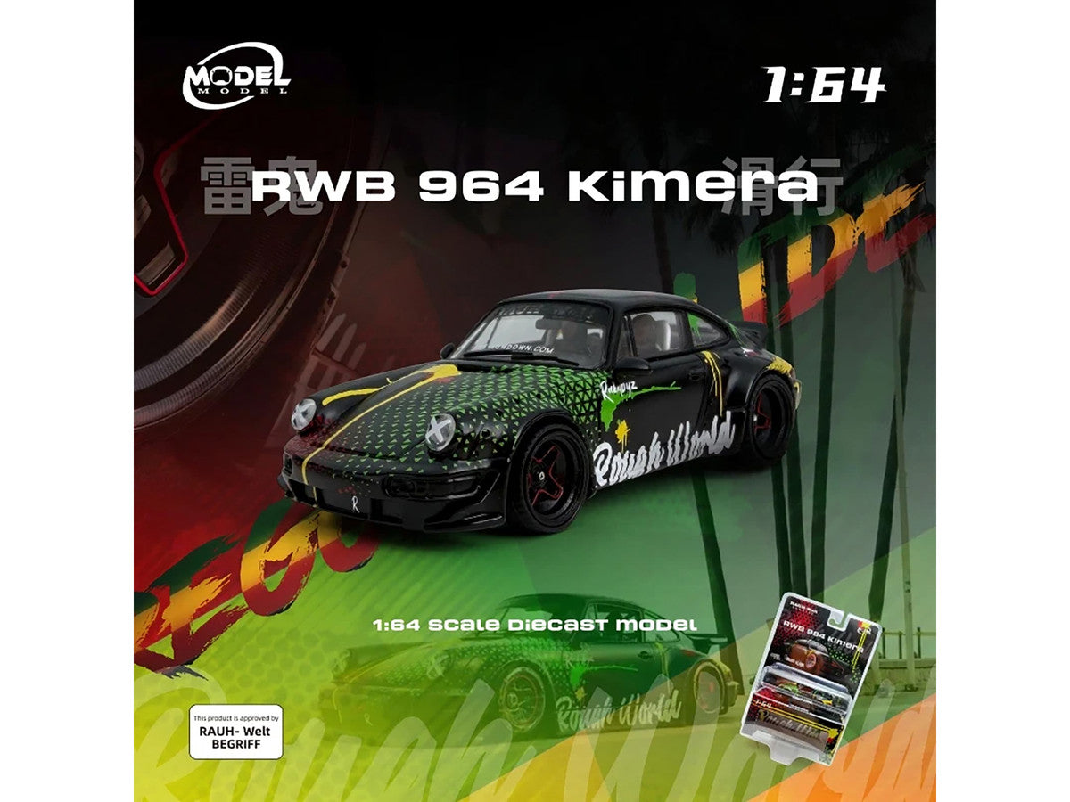 RWB 964 "Kimera-Rough World" Black with Graphics 1/64 Diecast Model Car by Model Model Model Model