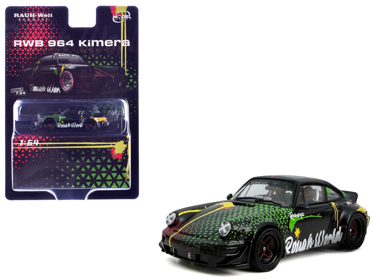 RWB 964 "Kimera-Rough World" Black with Graphics 1/64 Diecast Model Car by Model Model Model Model