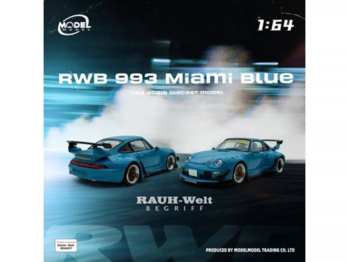 RWB 993 Miami Blue 1/64 Diecast Model Car by Model Model Model Model