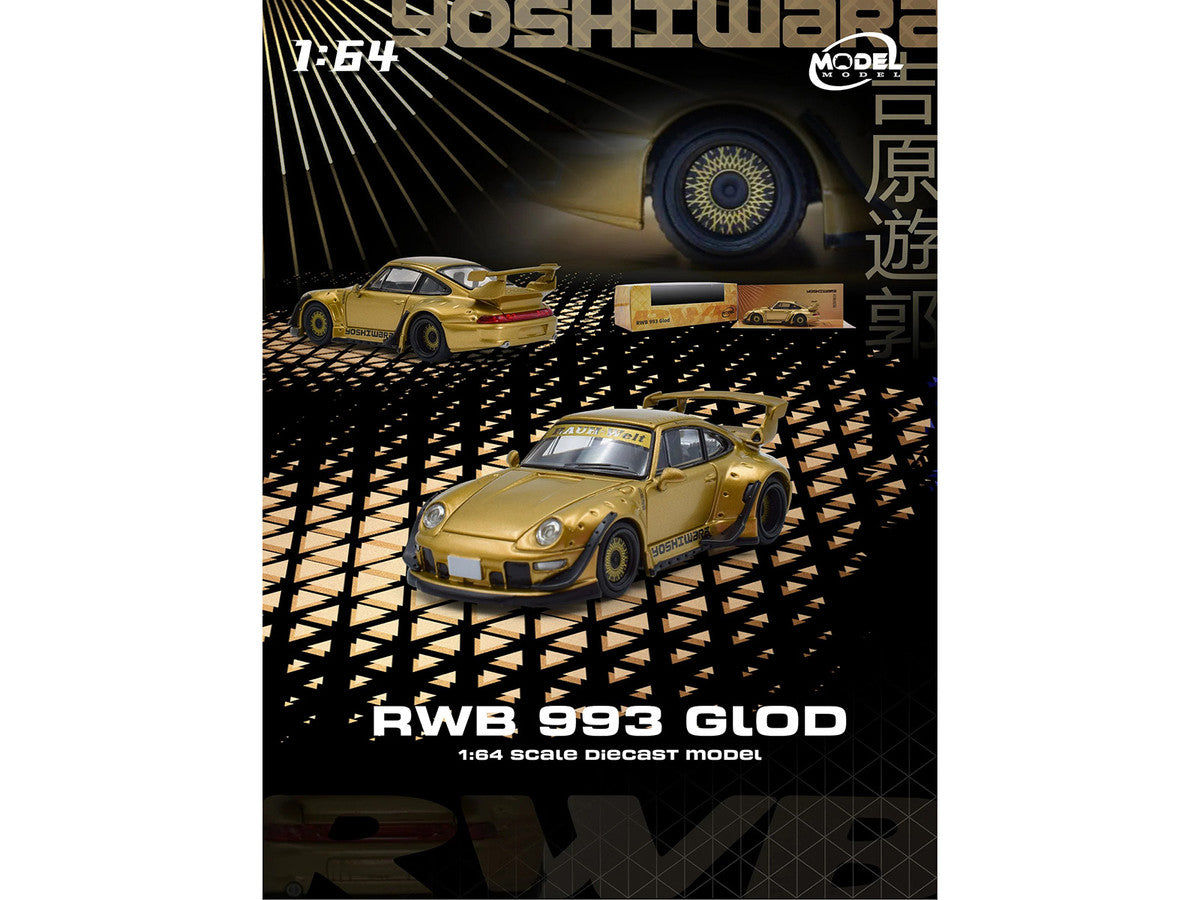 RWB 993 "Yoshiwara" Gold Metallic 1/64 Diecast Model Car by Model Model-4