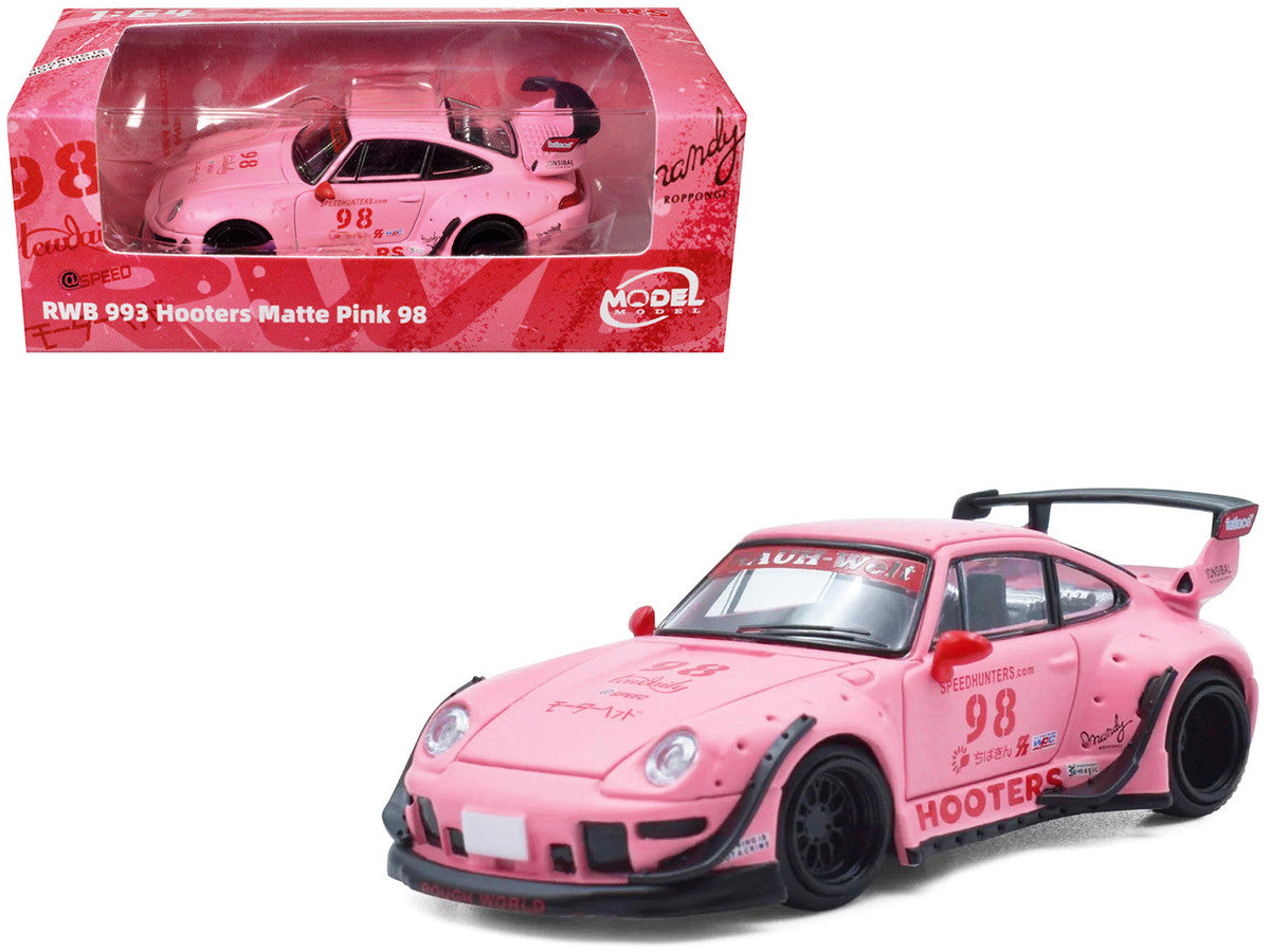 RWB 993 #98 "Hooters" Matt Pink 1/64 Diecast Model Car by Model Model-0