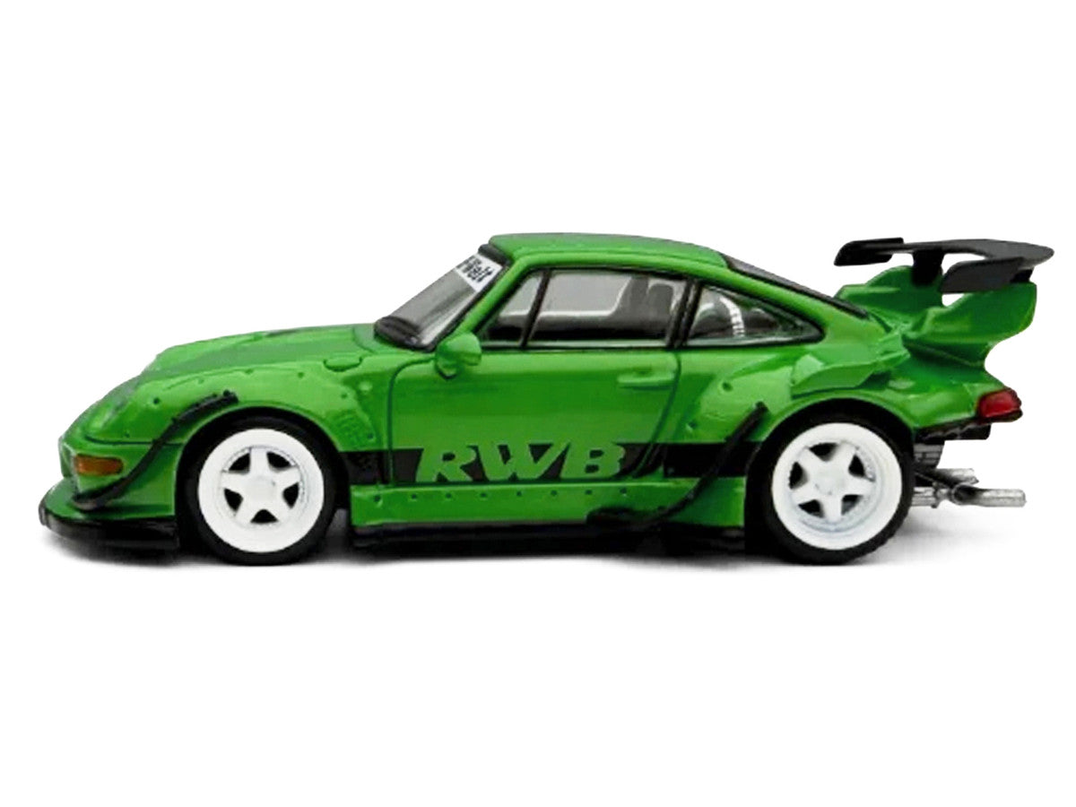 RWB 993 Green with Black Stripes 1/64 Diecast Model Car by Model Model Model Model