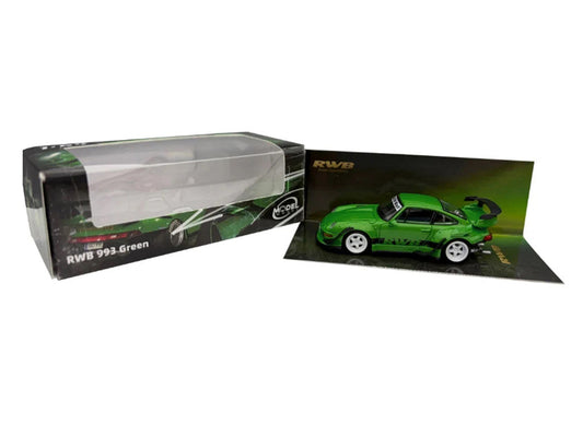 RWB 993 Green with Black Stripes 1/64 Diecast Model Car by Model Model Model Model
