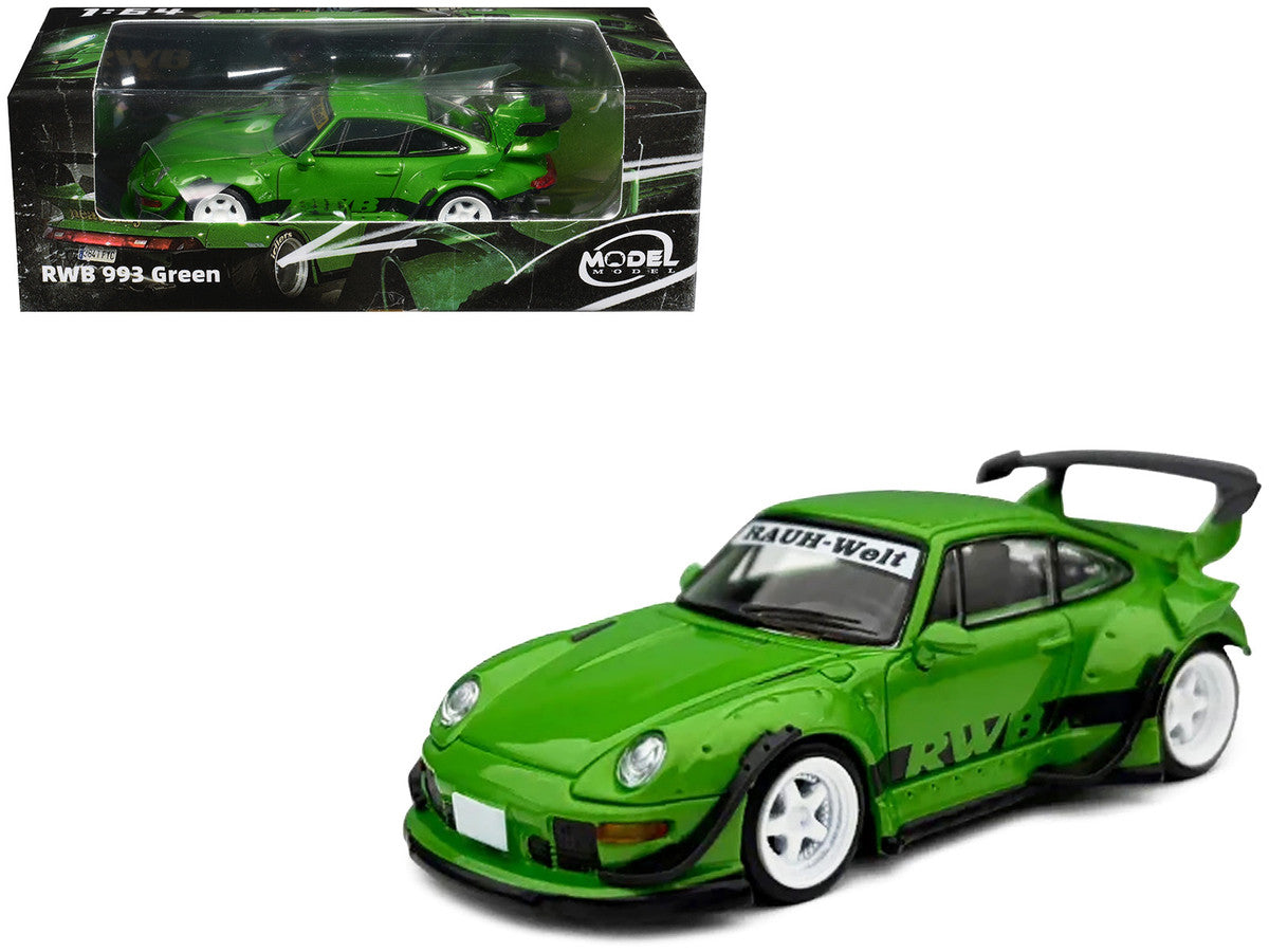 RWB 993 Green with Black Stripes 1/64 Diecast Model Car by Model Model Model Model