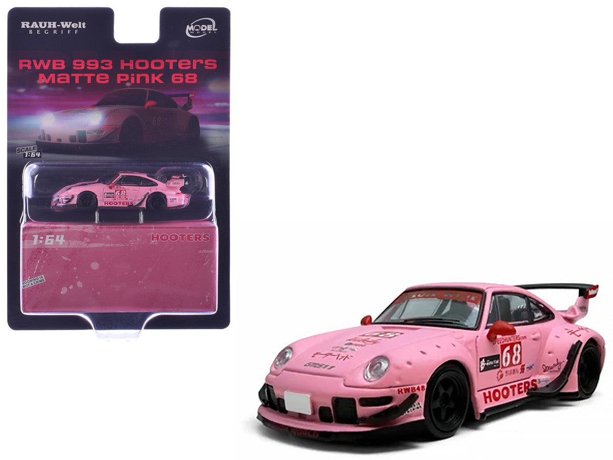 RWB 993 #68 "Hooters" Matt Pink 1/64 Diecast Model Car by Model Model Model Model