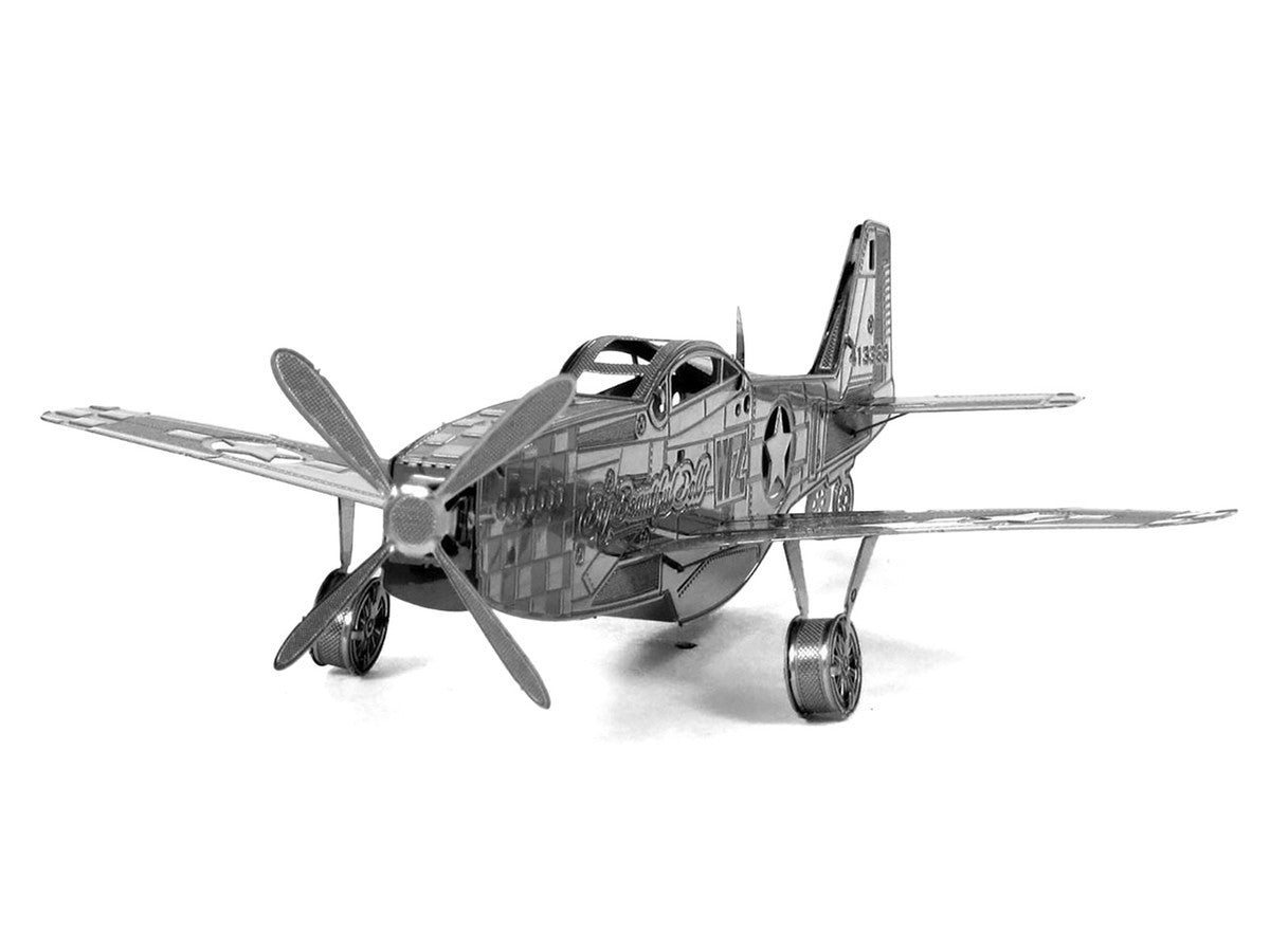 Model Kit North American P-51 Mustang Fighter Aircraft "Big Beautiful Doll" United States Army Air Forces (Easy Difficulty) Steel Model by Metal Earth-1