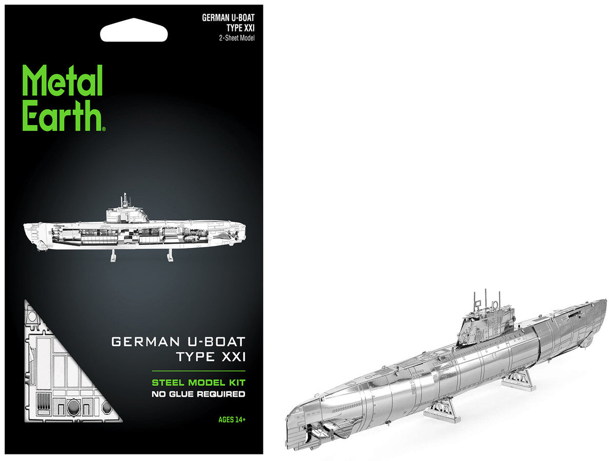 Model Kit German U-Boat Type XXI Submarine (Challenging Difficulty) Steel Model by Metal Earth-4