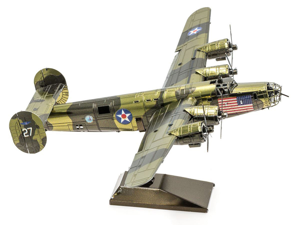 Model Kit Consolidated B-24 Liberator Bomber Aircraft "Diamond Lil" United States Army Air Forces (Challenging Difficulty) Steel Model by Metal Earth-2