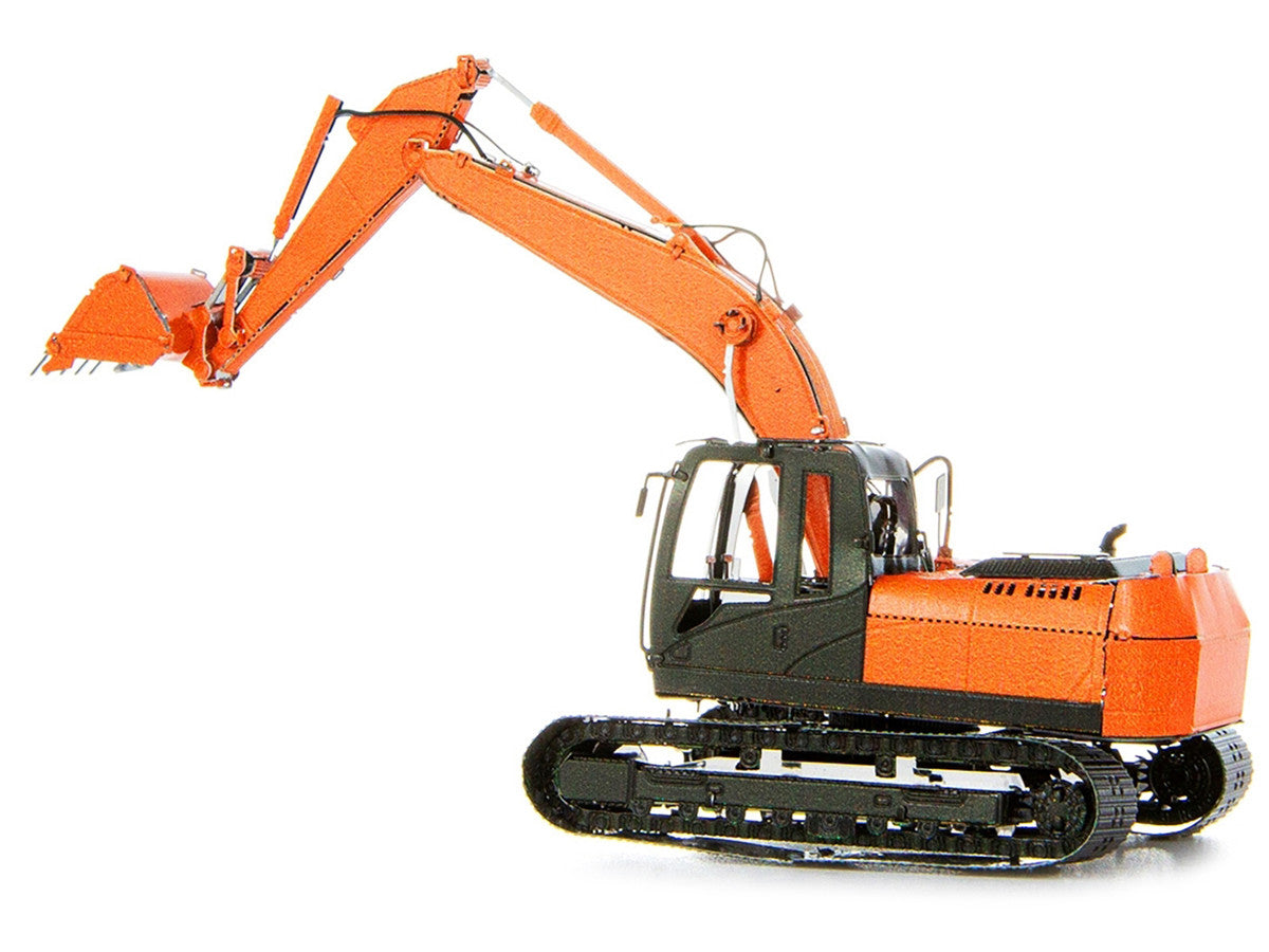 Model Kit Excavator Orange and Black (Challenging Difficulty) Steel Model by Metal Earth Metal Earth