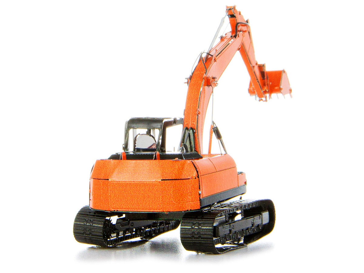 Model Kit Excavator Orange and Black (Challenging Difficulty) Steel Model by Metal Earth Metal Earth