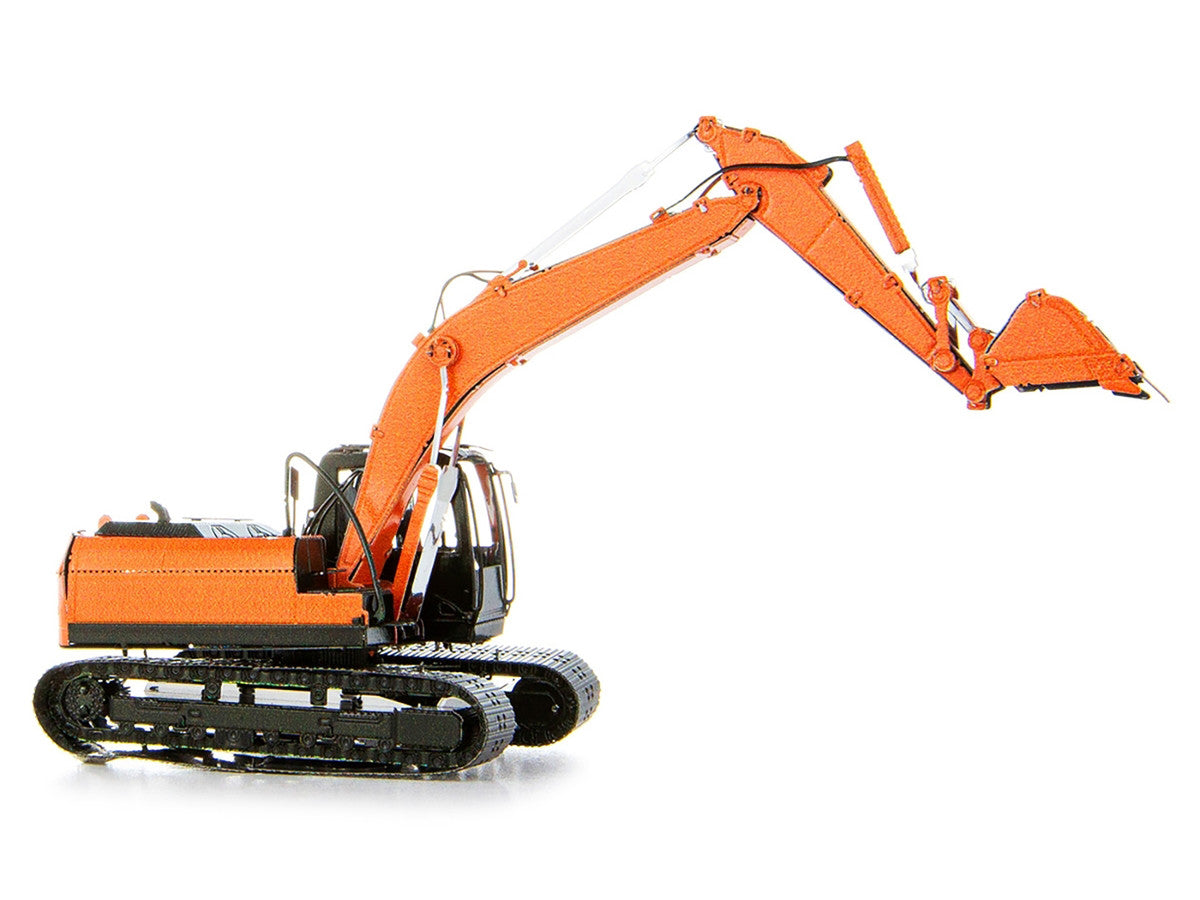 Model Kit Excavator Orange and Black (Challenging Difficulty) Steel Model by Metal Earth Metal Earth