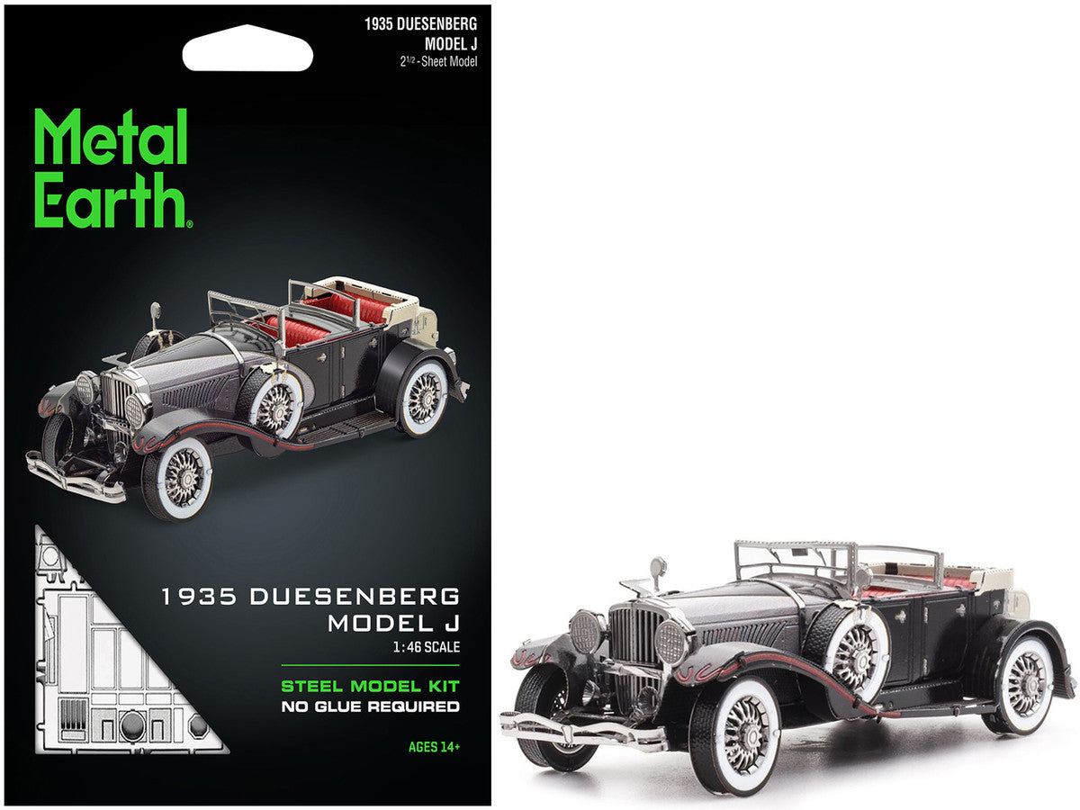 Model Kit 1935 Duesenberg Model J Black (Moderate Difficulty) Steel Model by Metal Earth-4