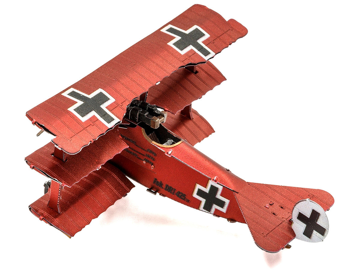 Model Kit Fokker Dr.I Triplane Fighter Aircraft "Red Baron" German Air Force (Moderate Difficulty) Steel Model by Metal Earth-3