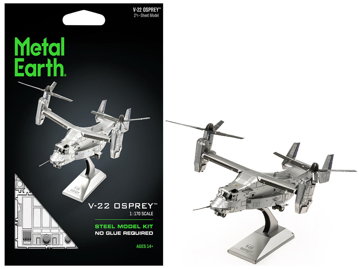 Model Kit Bell Boeing V-22 Osprey Aircraft "United States Military" (Challenging Difficulty) Steel Model by Metal Earth-4