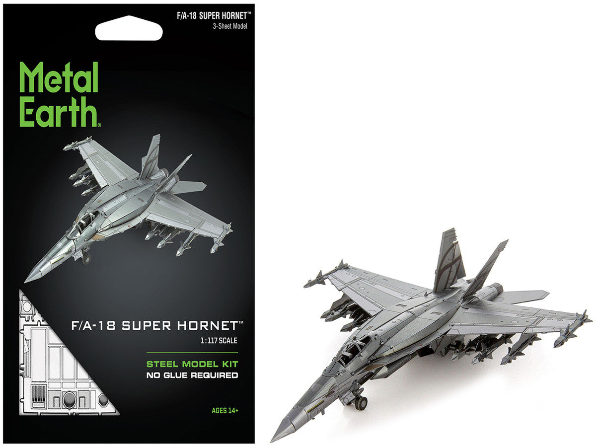 Model Kit Boeing F/A-18 Super Hornet Fighter Aircraft "United States Navy" (Moderate Difficulty) Steel Model by Metal Earth-4
