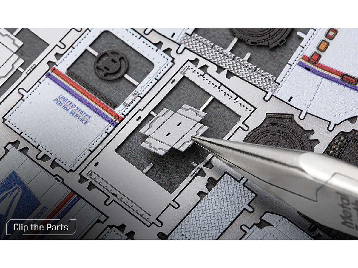 Model Kit  LLV Mail Truck White "USPS (United States Postal Service)" (Moderate Difficulty) Steel Model by Metal Earth-3